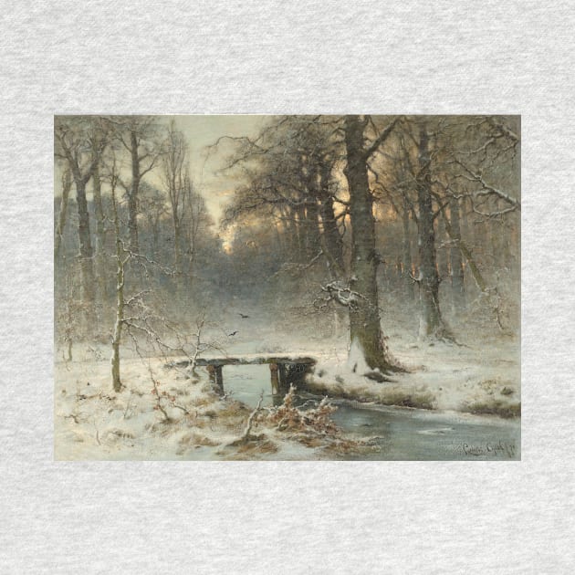 A January Evening in the Woods of The Hague by Louis Apol by Classic Art Stall